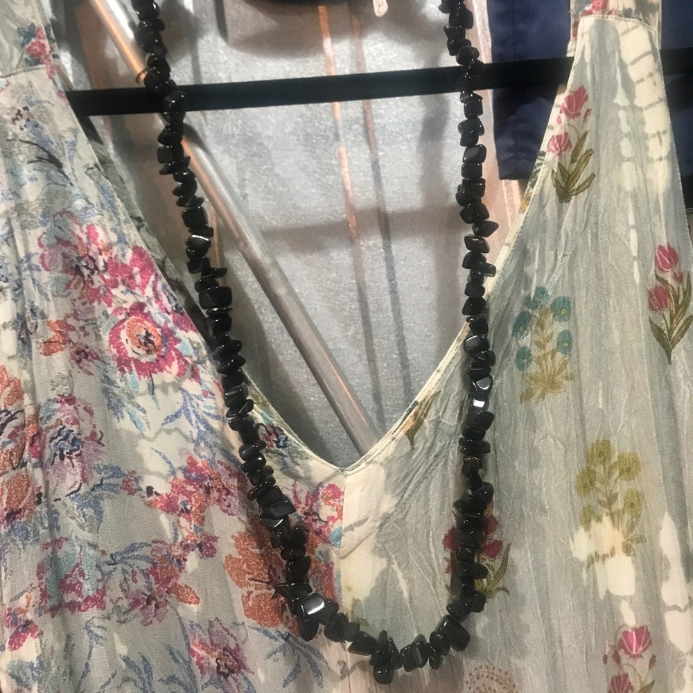 Black Beaded Sacred Threads necklace
